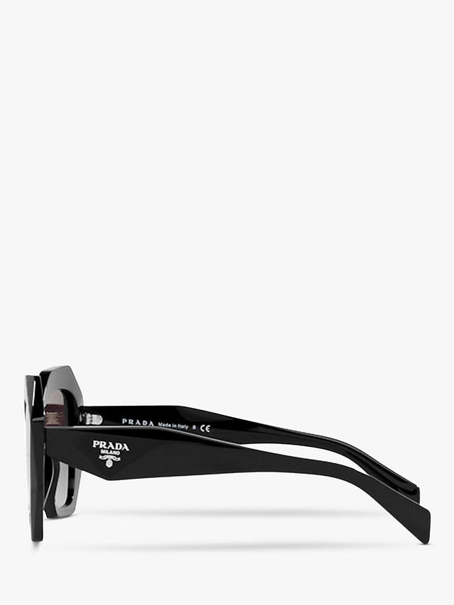 Prada PR 16WS Women's Irregular Shaped Sunglasses, Black/Black Gradient