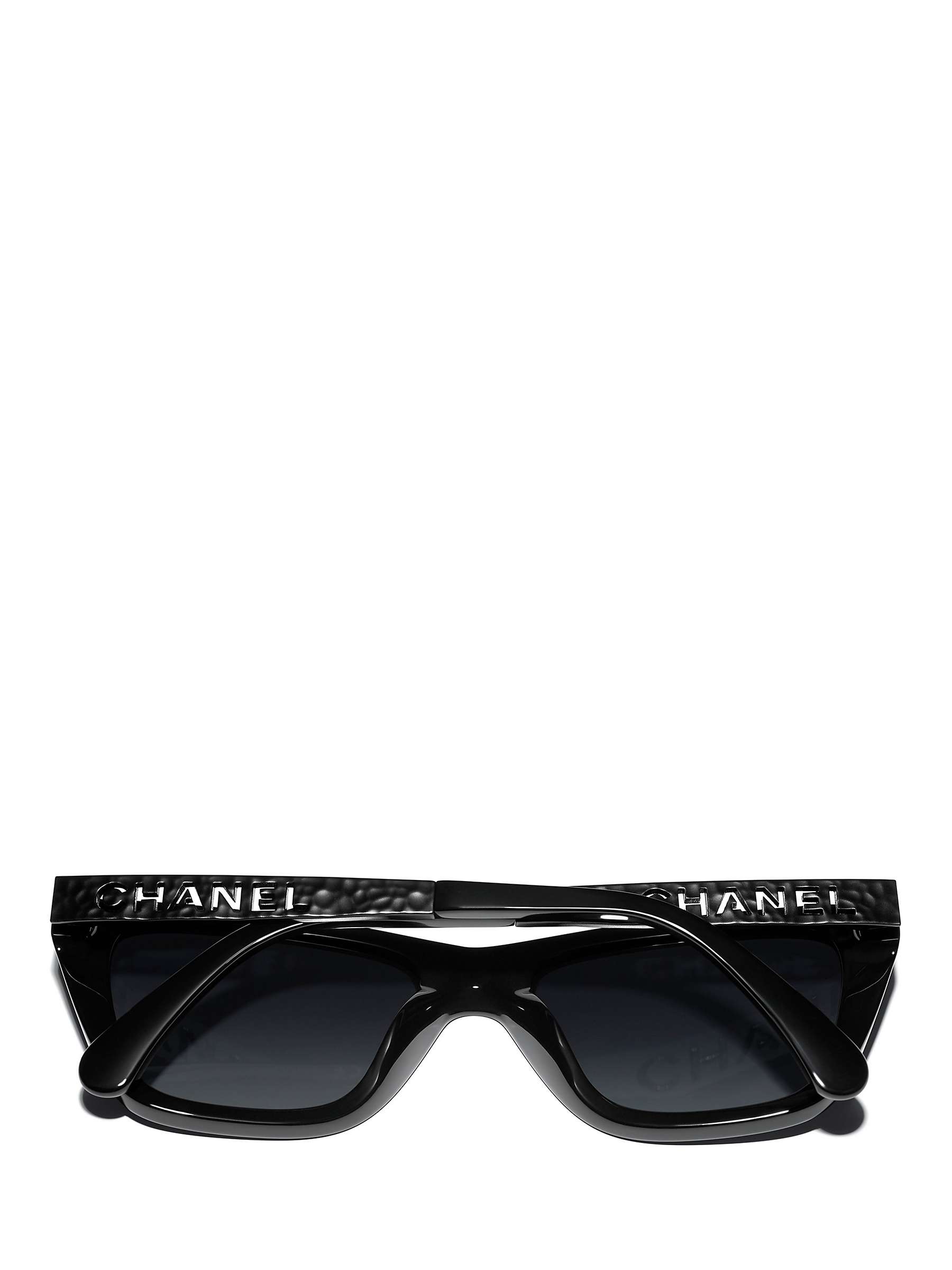Buy CHANEL Rectangular Sunglasses CH5442 Black/Grey Gradient Online at johnlewis.com