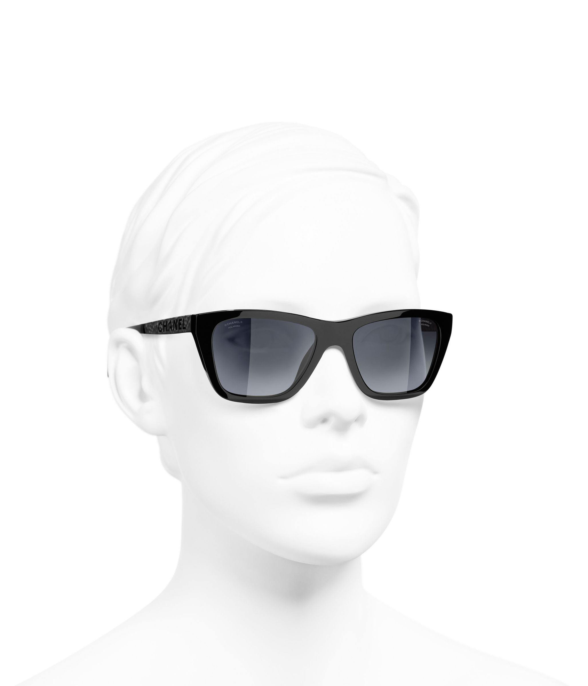 CHANEL Rectangular Sunglasses CH5442 Black/Grey Gradient at John