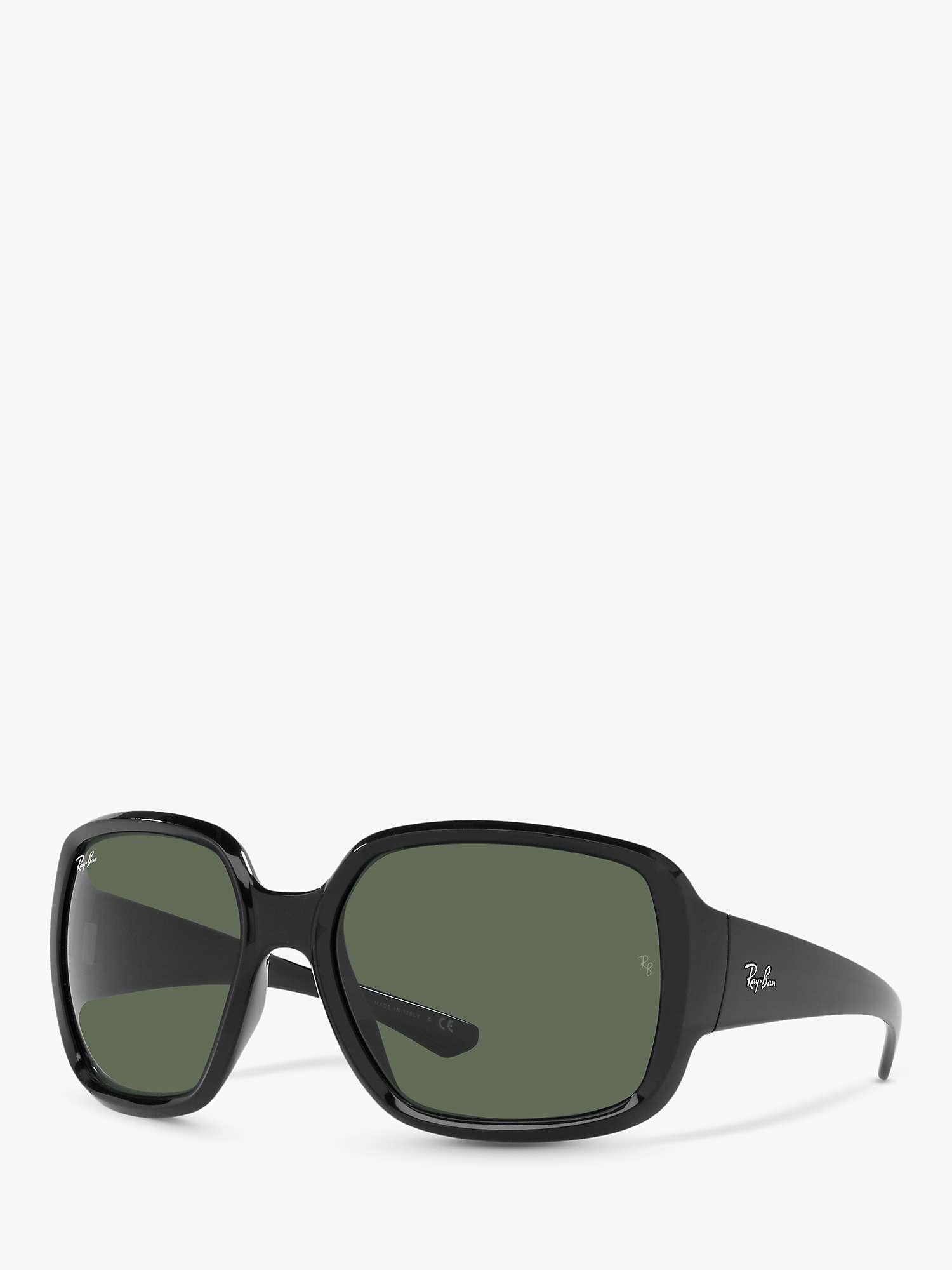 Buy Ray-Ban RB4347 Unisex Square Sunglasses, Black/Green Classic Online at johnlewis.com