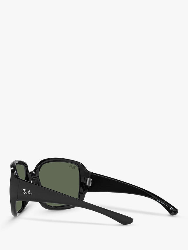 Ray-Ban RB4347 Unisex Square Sunglasses, Black/Green Classic