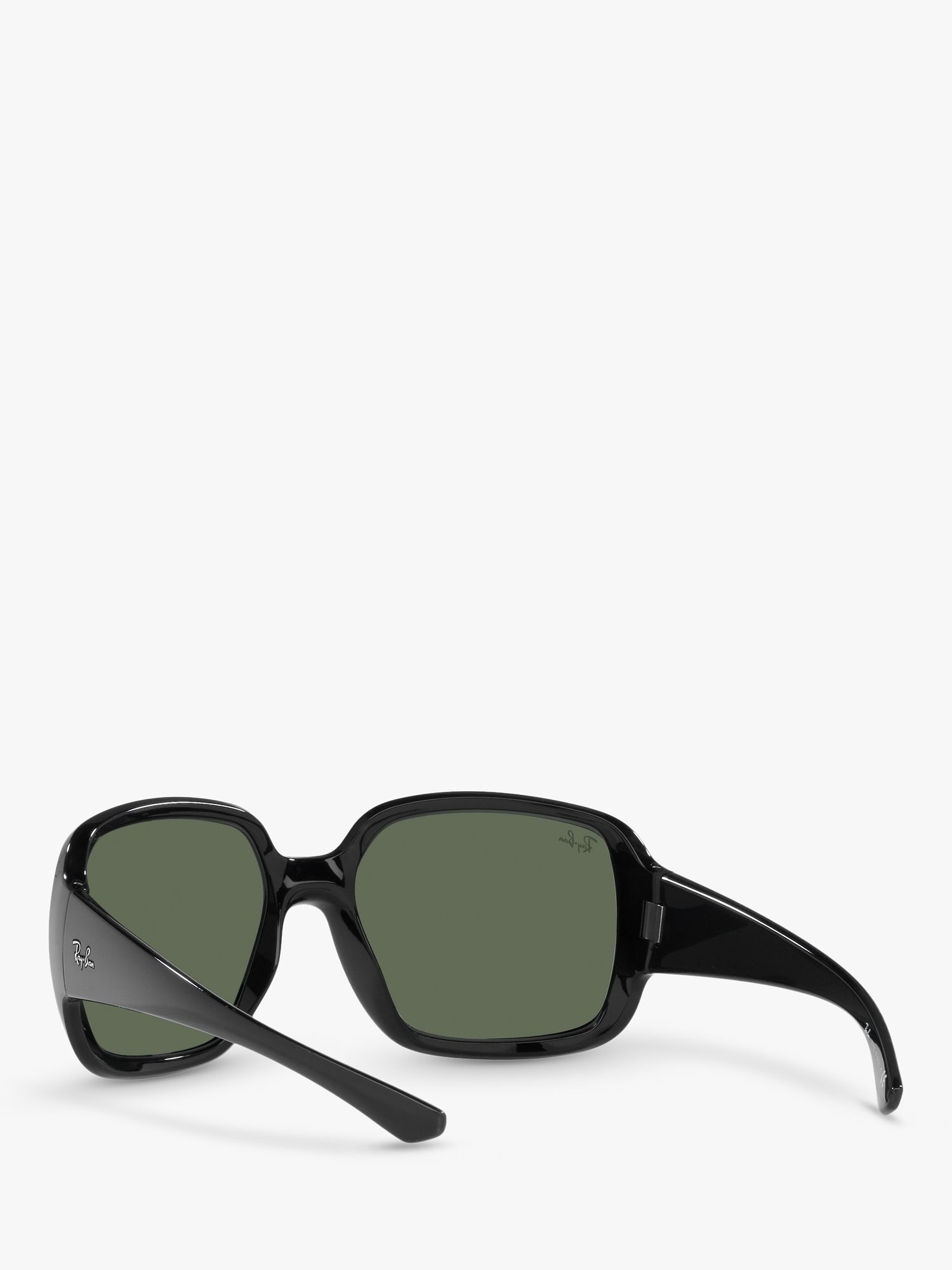 Ray-Ban RB4347 Unisex Square Sunglasses, Black/Green Classic at John Lewis  & Partners