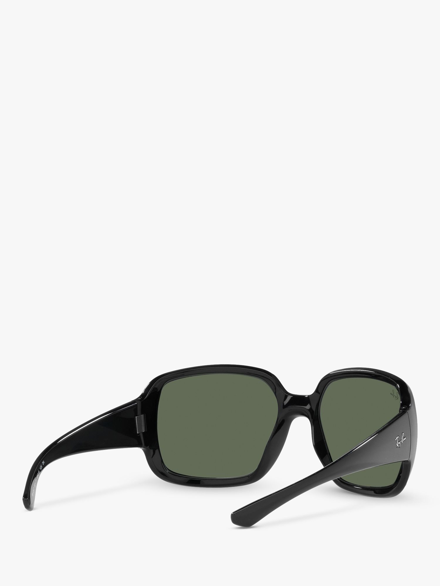 Ray-Ban RB4347 Unisex Square Sunglasses, Black/Green Classic at John Lewis  & Partners