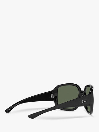 Ray-Ban RB4347 Unisex Square Sunglasses, Black/Green Classic