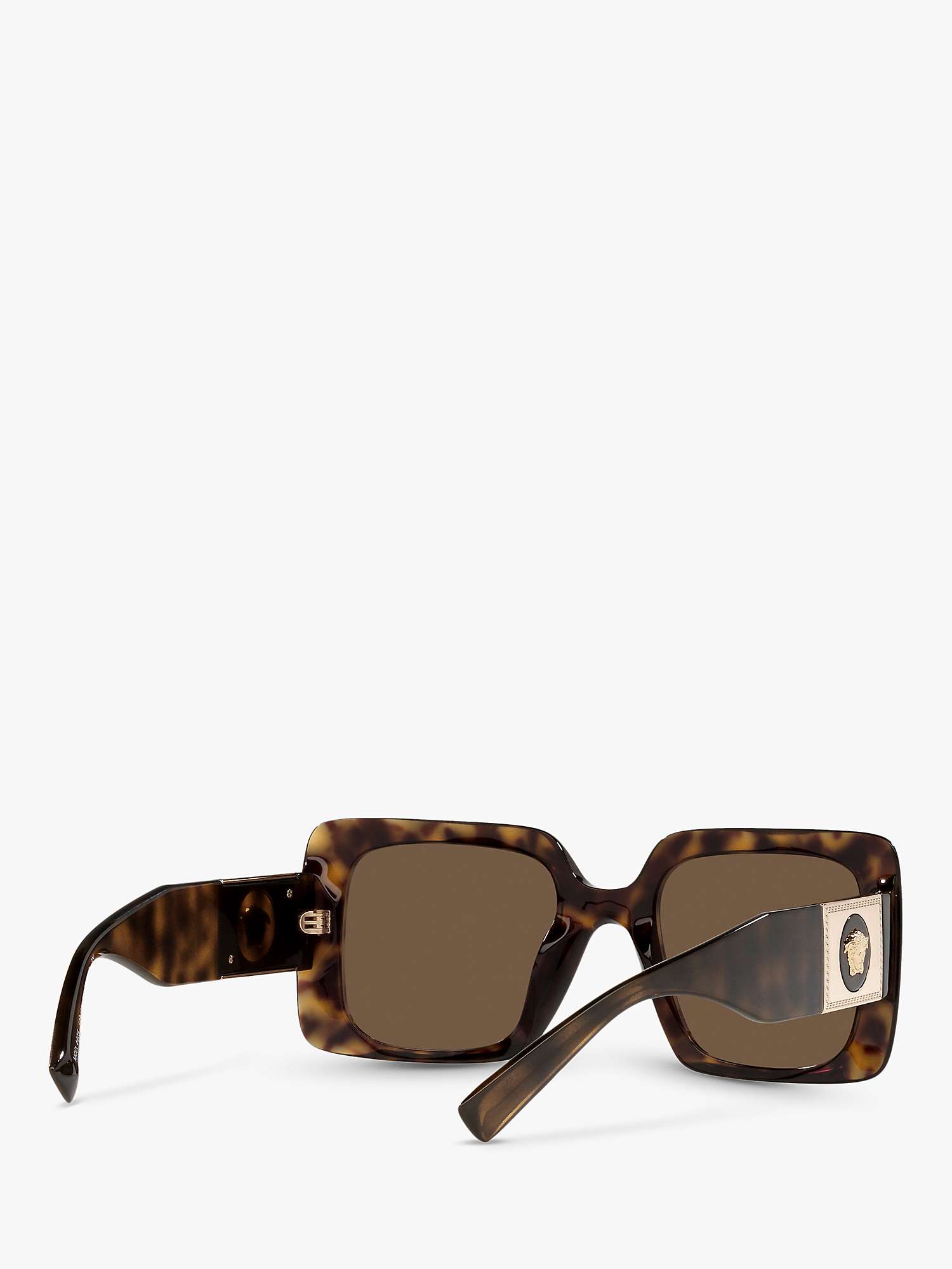 Buy Versace VE4405 Women's Chunky Rectangular Sunglasses, Havana/Brown Online at johnlewis.com