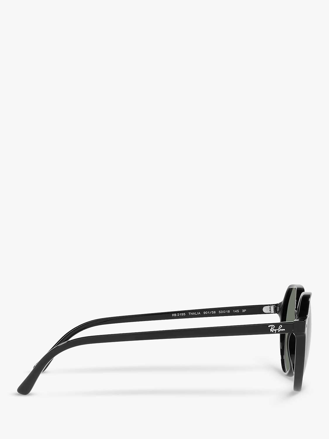 Buy Ray-Ban RB2195 Unisex Thalia Polarised Square Sunglasses, Black Online at johnlewis.com