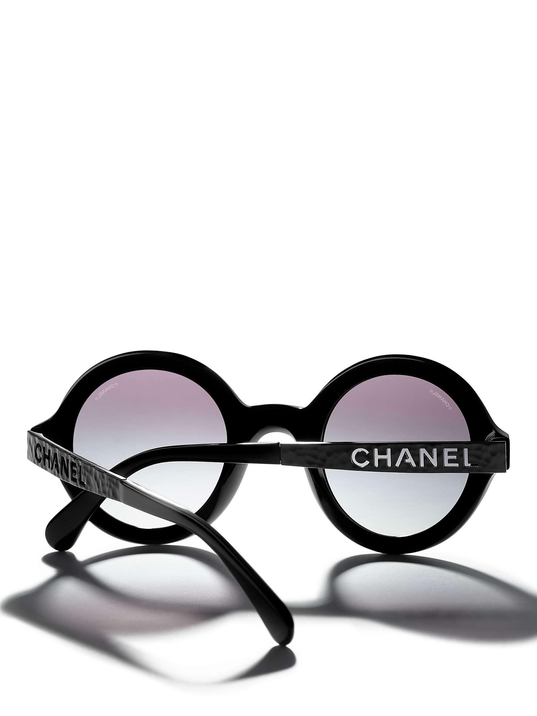 Buy CHANEL Round Sunglasses CH5441 Black/Grey Gradient Online at johnlewis.com