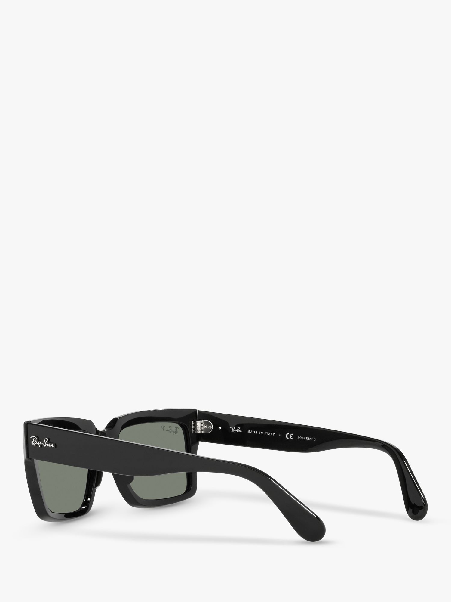 Ray-Ban RB2191 Unisex Polarised Pillow Shape Sunglasses, Black