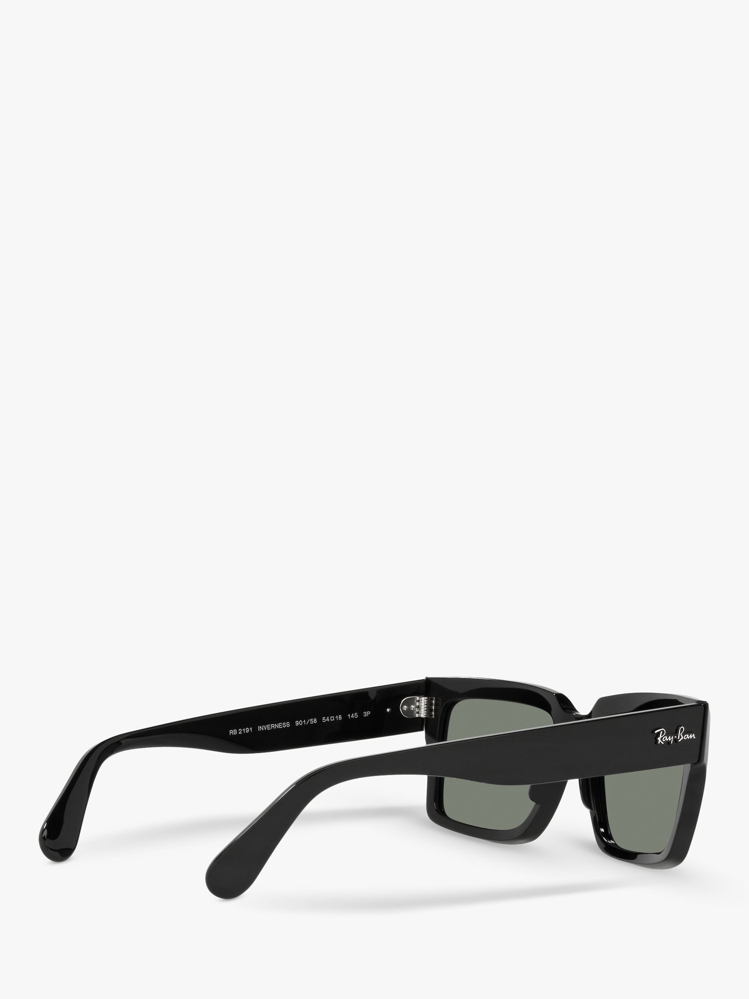 Ray-Ban RB2191 Unisex Polarised Pillow Shape Sunglasses, Black