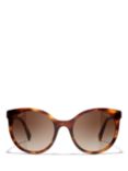 CHANEL Oval Sunglasses CH5440 Striped Brown/Brown Gradient