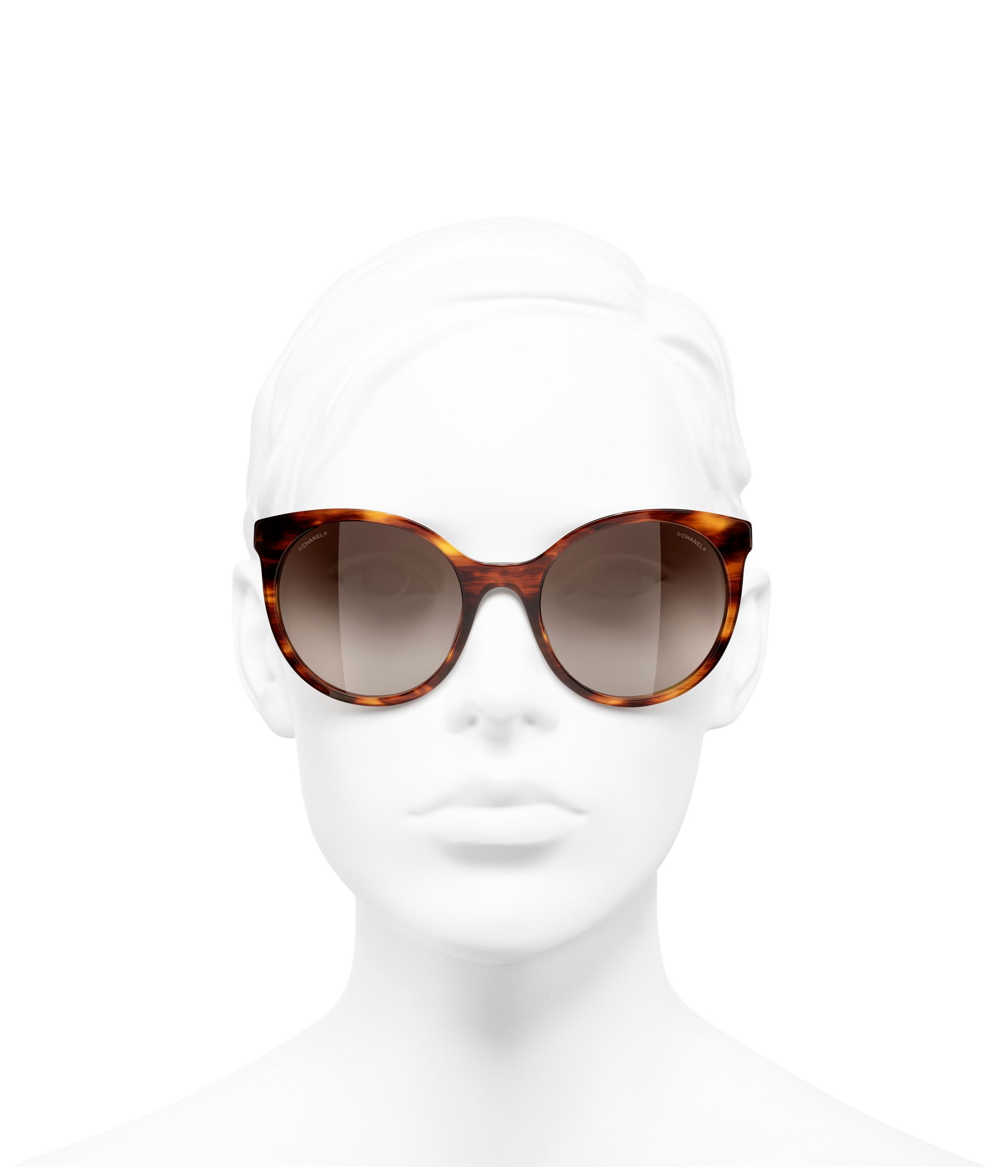 Buy CHANEL Oval Sunglasses CH5440 Striped Brown/Brown Gradient Online at johnlewis.com