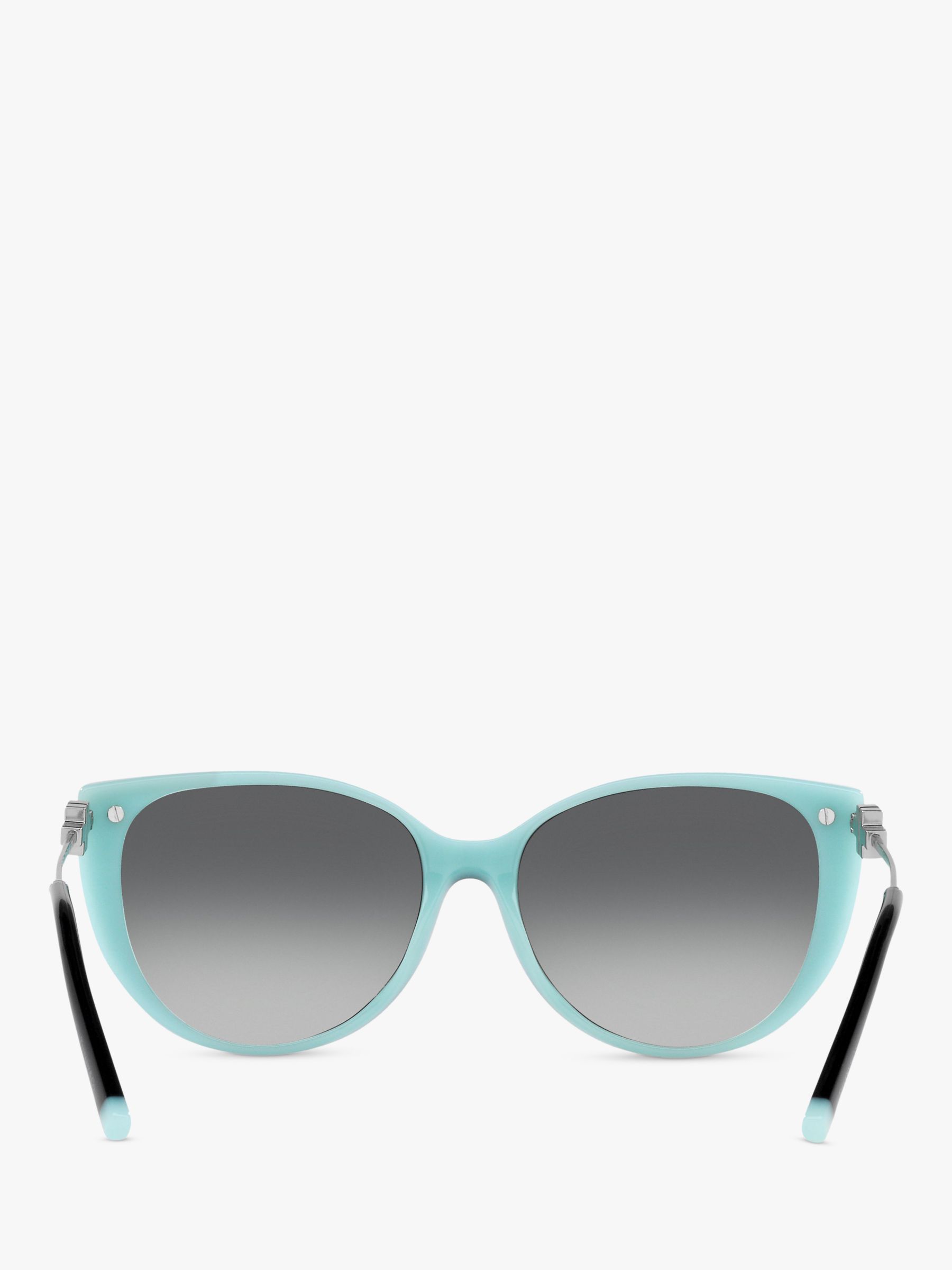 Tiffany & Co TF4178 Women's Polarised Cat's Eye Sunglasses, Black/Tiffany Blue