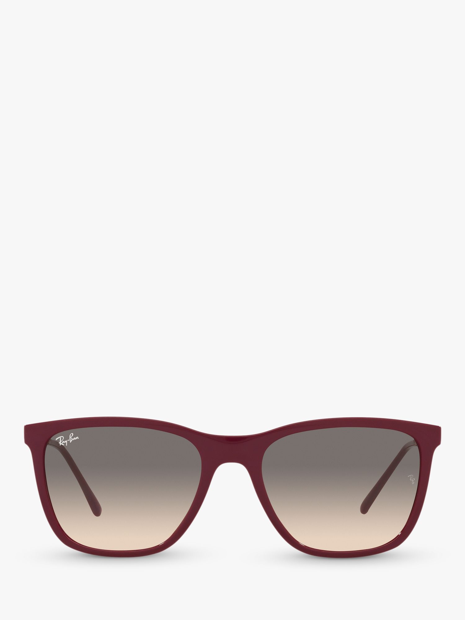 Ray-Ban RB4344 Unisex Pillow Square Frame Sunglasses, Cherry Red/Gold/Light  Grey Gradient at John Lewis & Partners