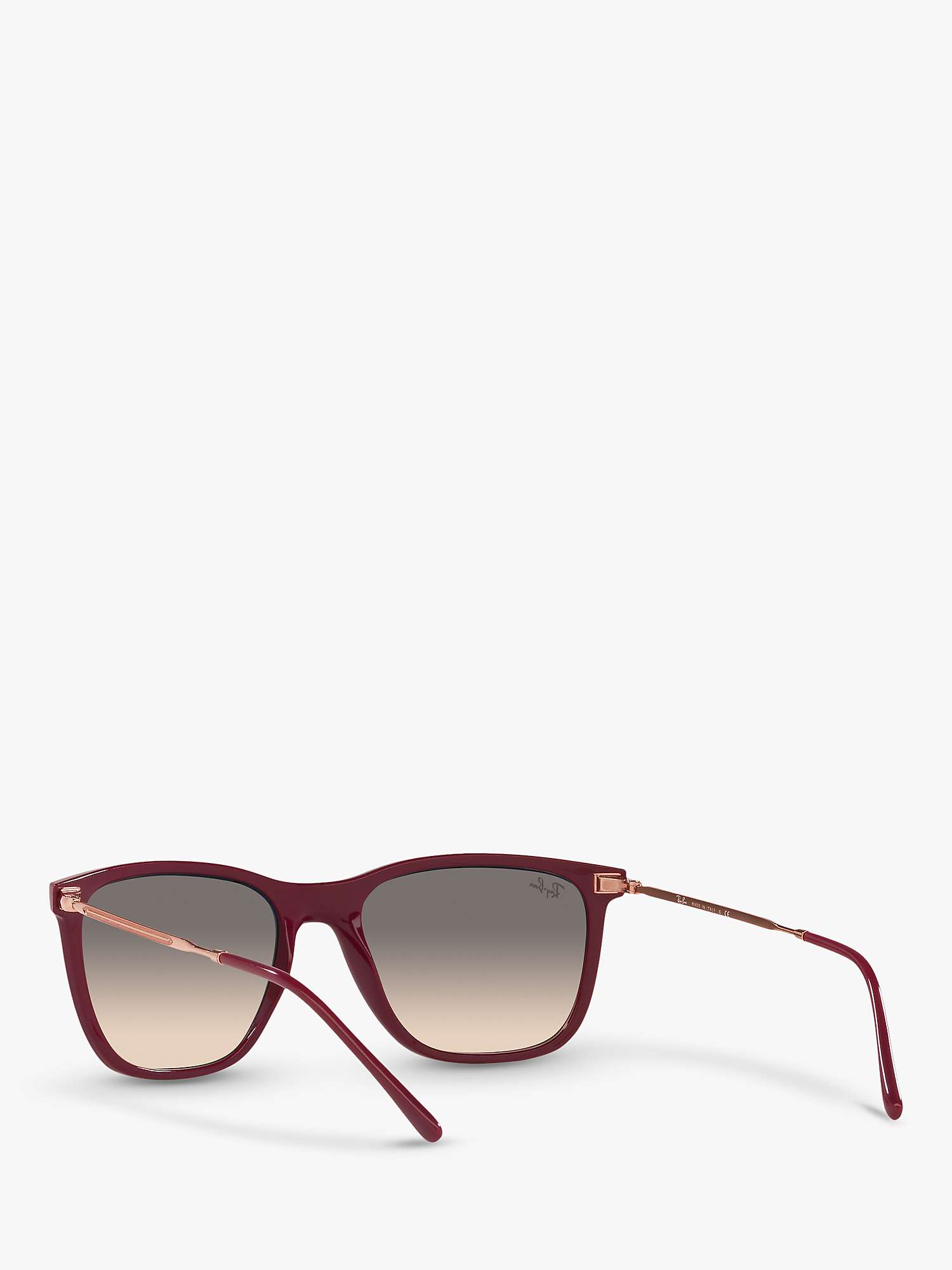 Buy Ray-Ban RB4344 Unisex Pillow Square Frame Sunglasses, Cherry Red/Gold/Light Grey Gradient Online at johnlewis.com
