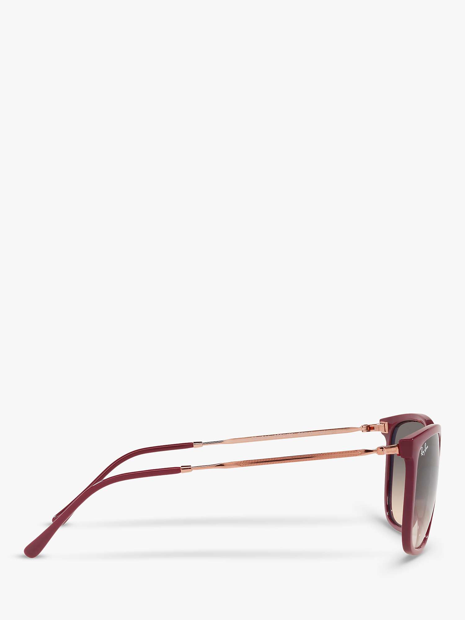 Buy Ray-Ban RB4344 Unisex Pillow Square Frame Sunglasses, Cherry Red/Gold/Light Grey Gradient Online at johnlewis.com