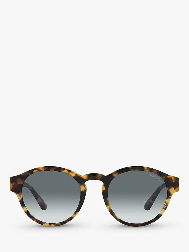 Giorgio Armani AR8146 Women's Oval Sunglasses, Yellow Havana/Grey Gradient