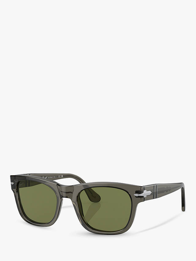 Persol PO3269S Unisex D-Frame Sunglasses, Opal Smoke/Green