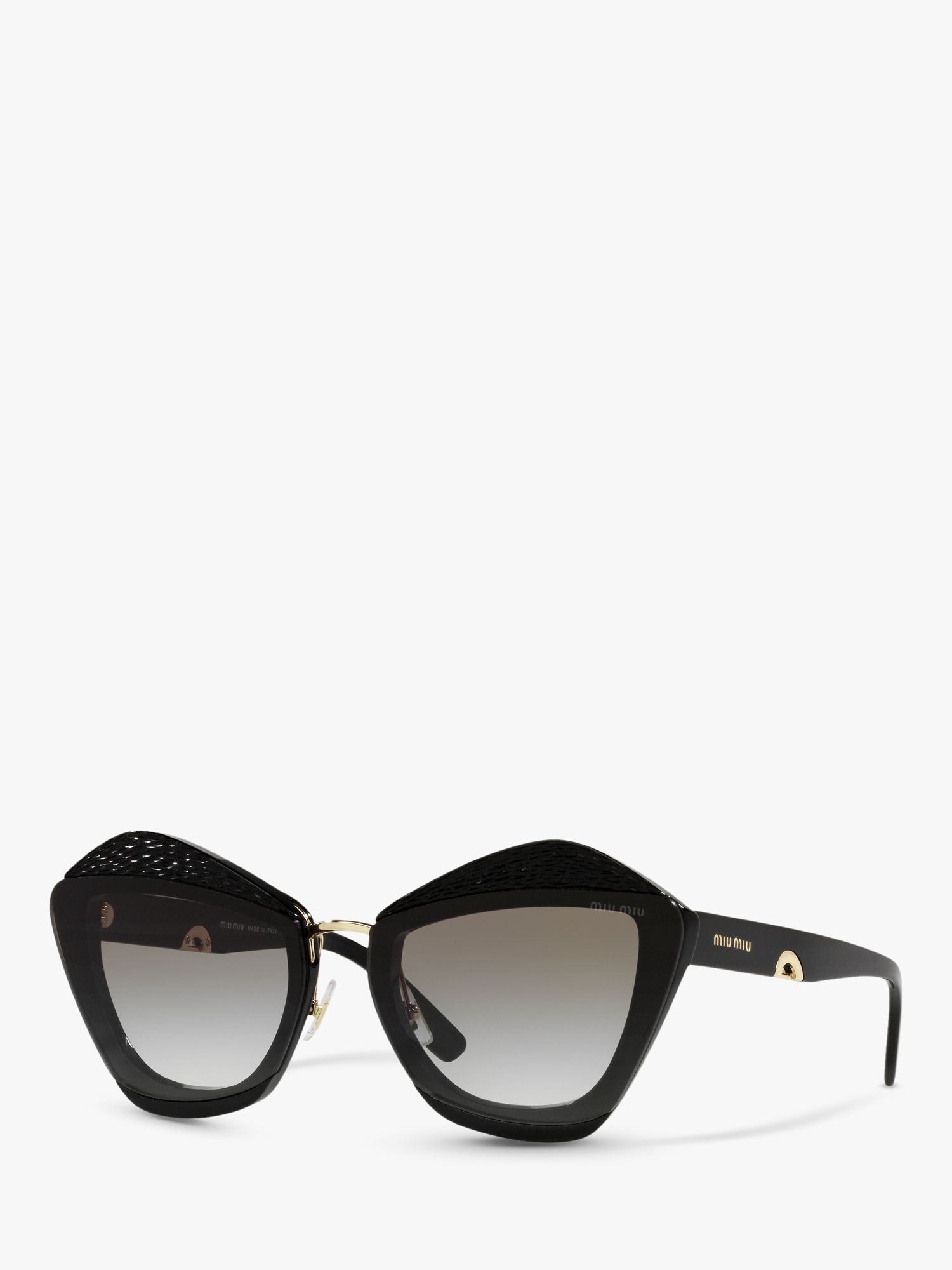 Miu Miu MU 01XS Women's Butterfly Sunglasses, Black/Grey Gradient at ...