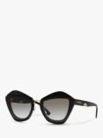 Miu Miu MU 01XS Women's Butterfly Sunglasses, Black/Grey Gradient