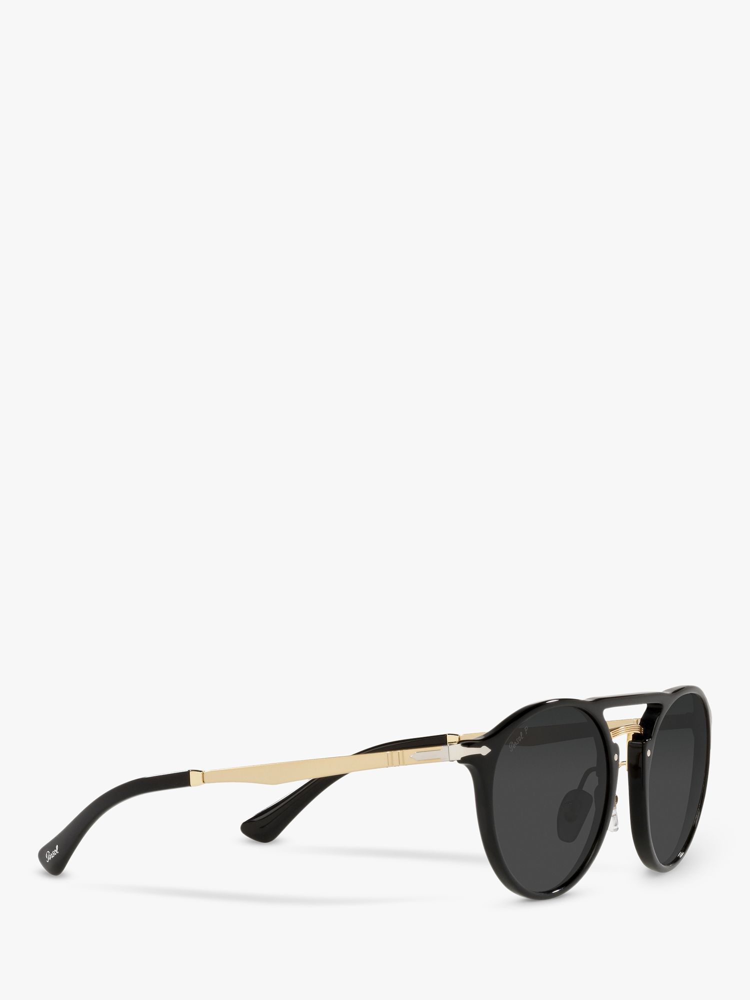 Persol PO3264S Unisex Phantos Polarised Sunglasses, Black/Gold