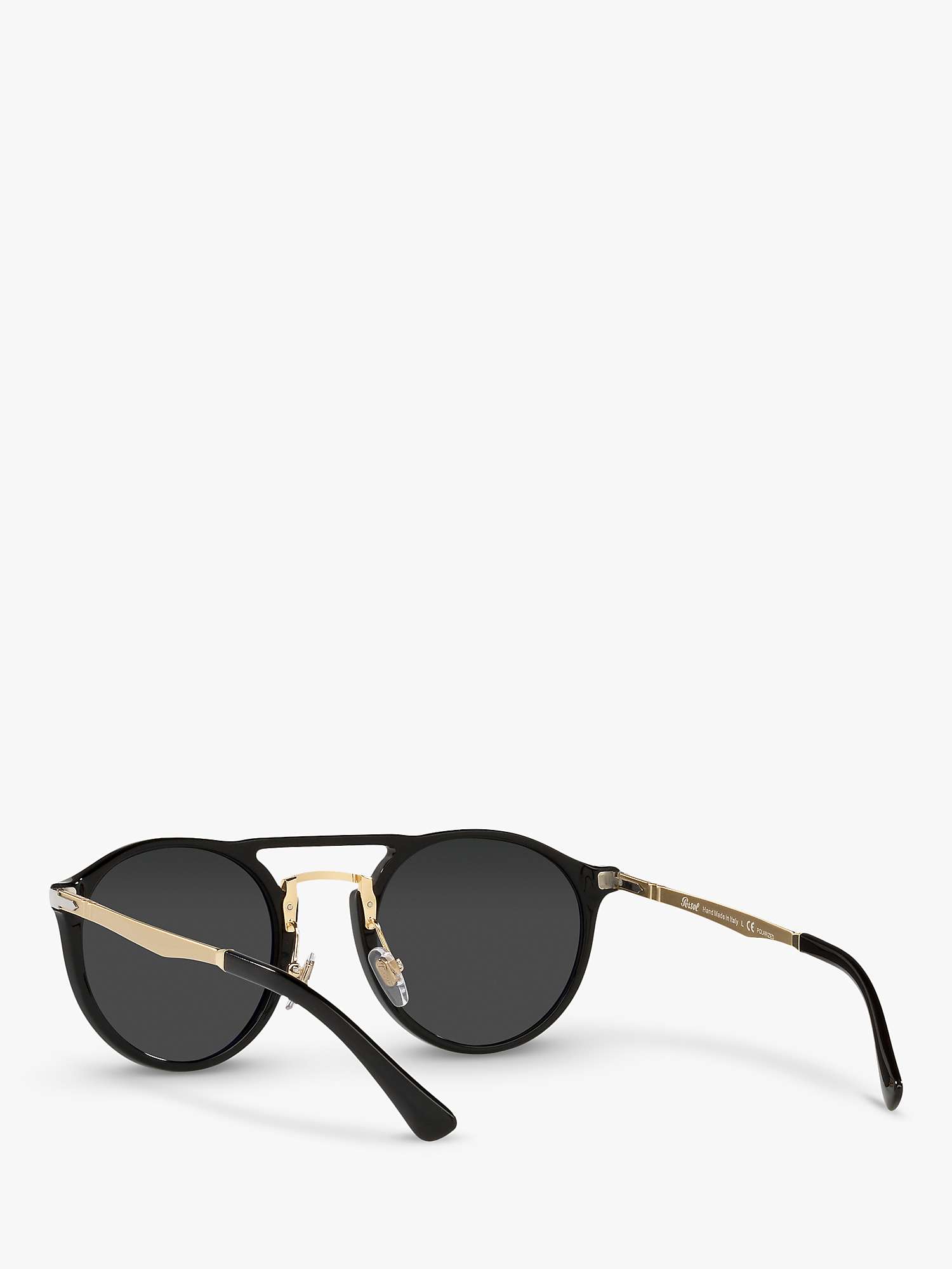 Buy Persol PO3264S Unisex Phantos Polarised Sunglasses, Black/Gold Online at johnlewis.com