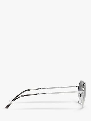 Ray-Ban RB3565 Jack Unisex Metal Hexagonal Sunglasses, Silver/Light Blue Gradient
