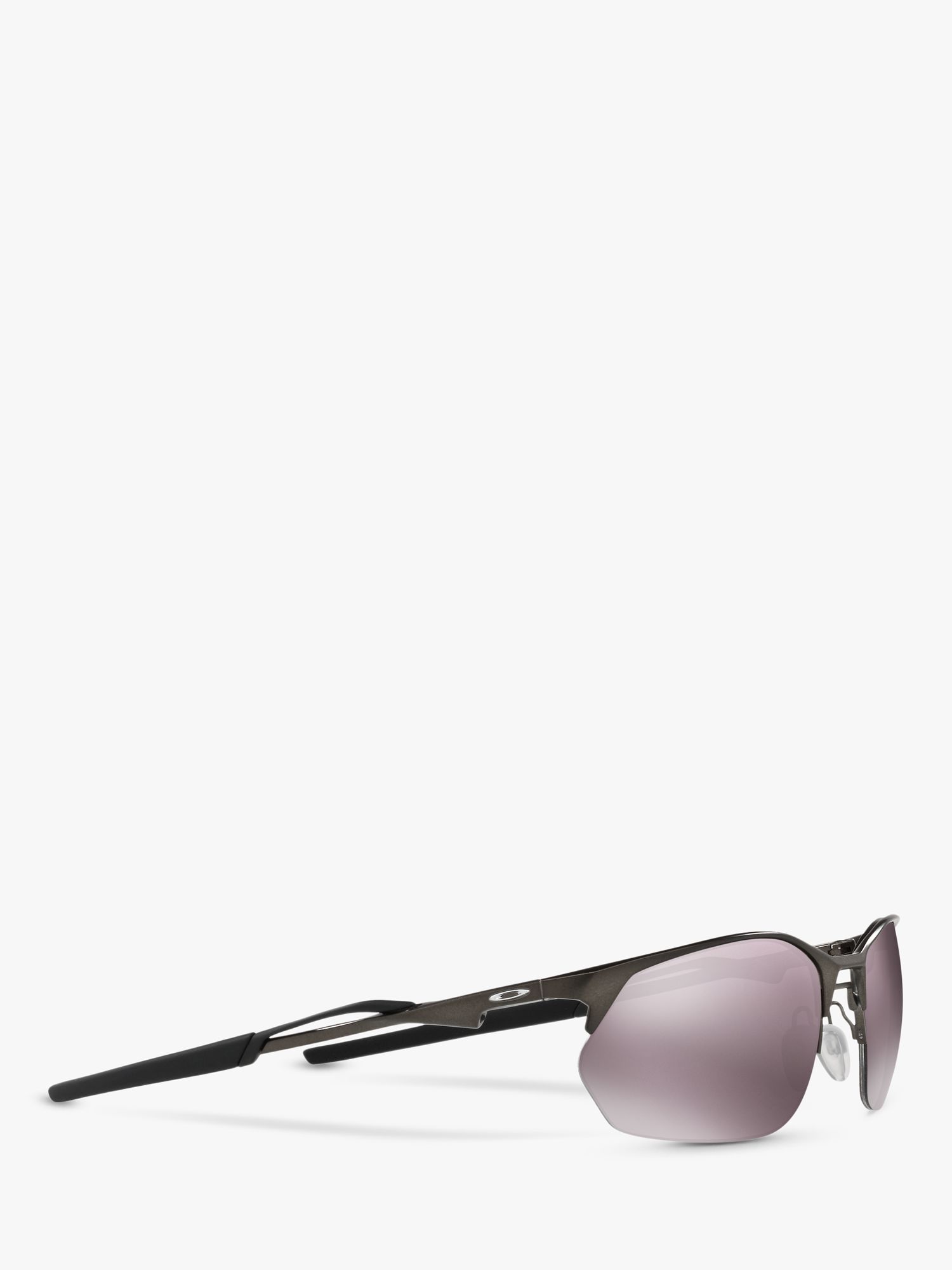 Oakley OO4145 Men's Wire Tap 2.0 Polarised Prizm Rectangular Sunglasses, Pewter/Mirror Grey