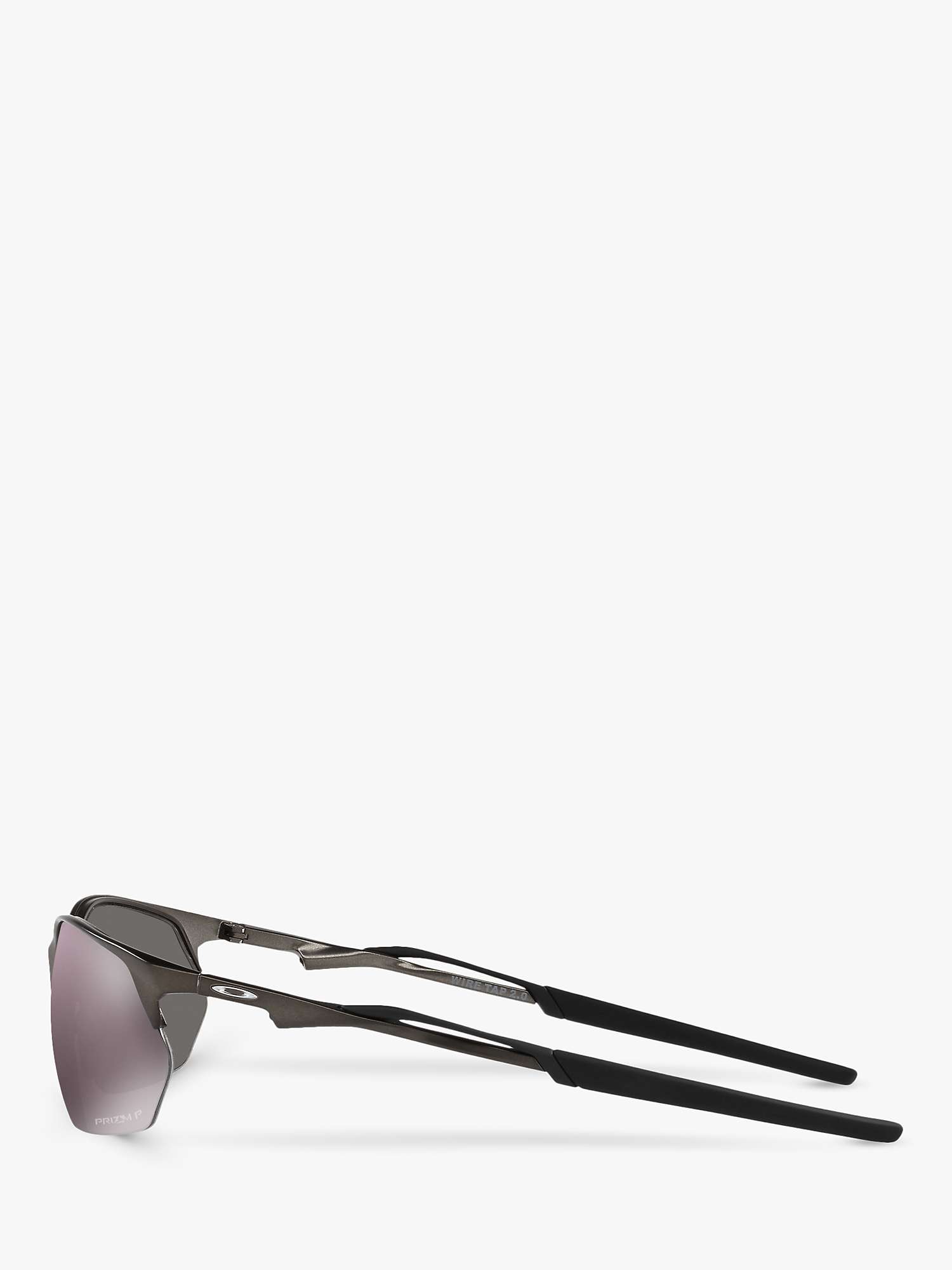 Buy Oakley OO4145 Men's Wire Tap 2.0 Polarised Prizm Rectangular Sunglasses, Pewter/Mirror Grey Online at johnlewis.com