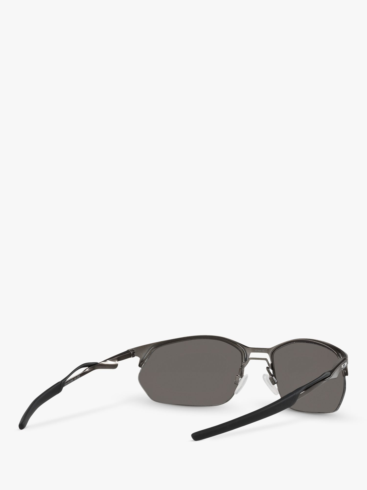 Oakley OO4145 Men's Wire Tap 2.0 Polarised Prizm Rectangular Sunglasses, Pewter/Mirror Grey