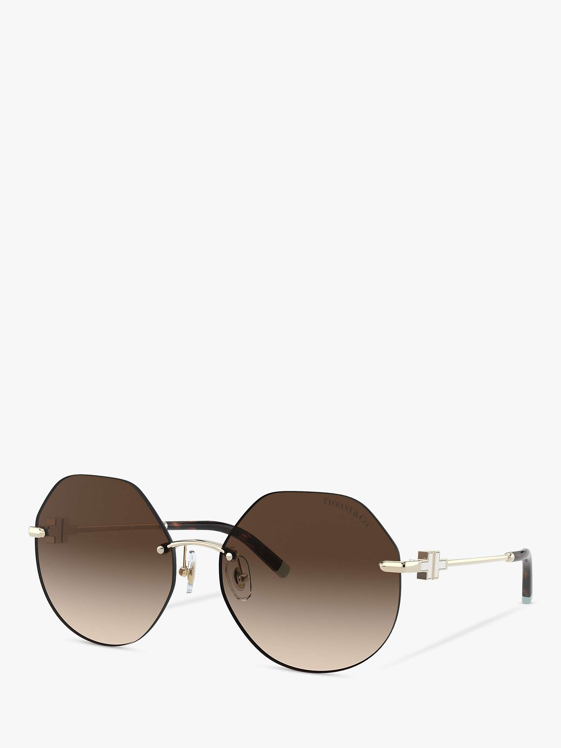 Buy Tiffany & Co TF3077 Women's Irregular Sunglasses, Pale Gold Online at johnlewis.com