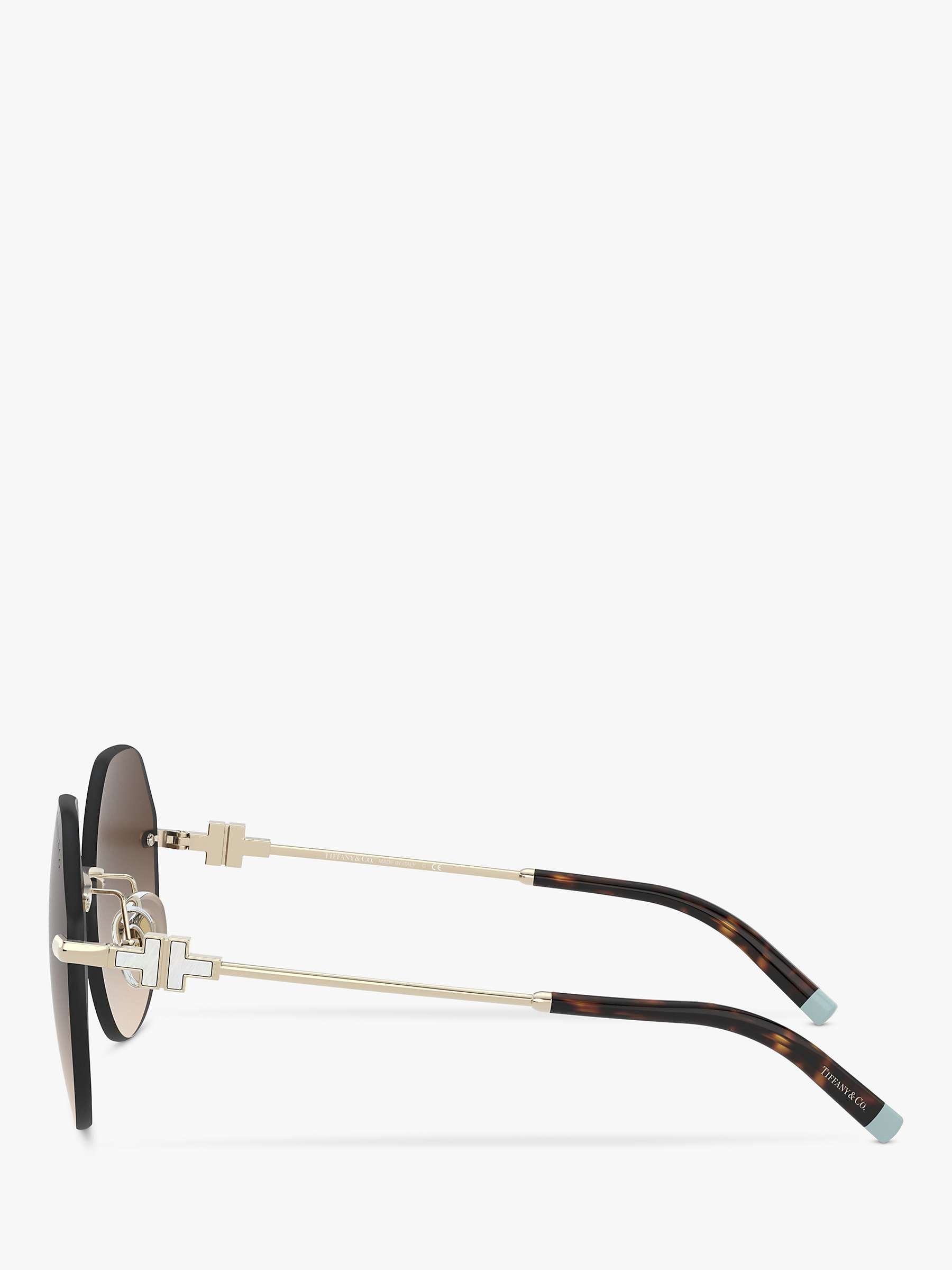 Buy Tiffany & Co TF3077 Women's Irregular Sunglasses, Pale Gold Online at johnlewis.com
