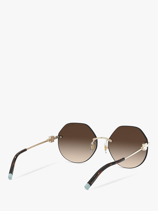 Tiffany & Co TF3077 Women's Irregular Sunglasses, Pale Gold