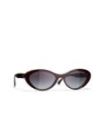 CHANEL Oval Sunglasses CH5416 Dark Red/Grey Gradient