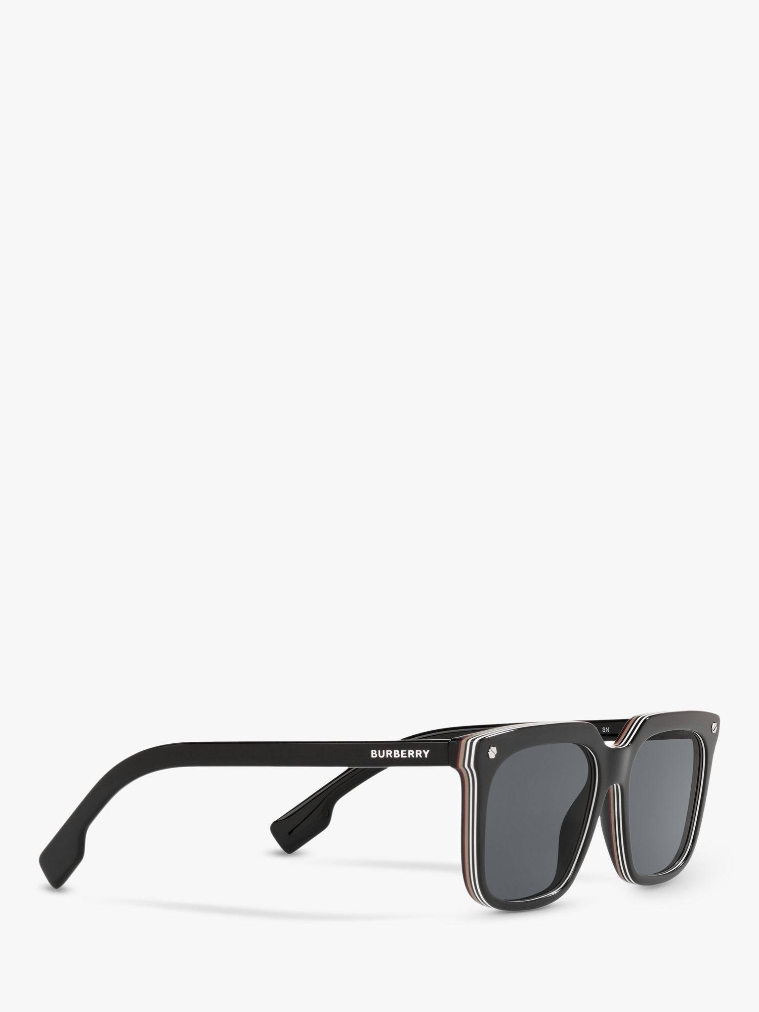 Burberry BE4337 Men's Square Sunglasses, Black at John Lewis & Partners