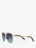 Tiffany & Co TF3074 Women's Aviator Sunglasses, Gold/Blue Gradient