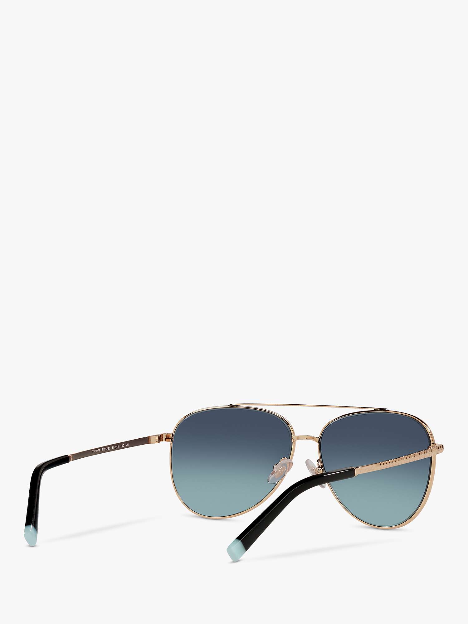 Buy Tiffany & Co TF3074 Women's Aviator Sunglasses, Gold/Blue Gradient Online at johnlewis.com