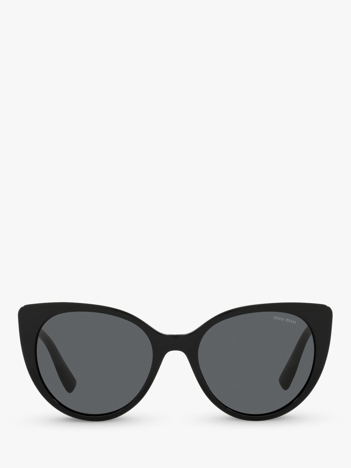 Miu Miu MU 04XS Women's Cat's Eye Sunglasses, Black/Grey at John Lewis ...