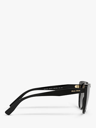 Miu Miu MU 04XS Women's Cat's Eye Sunglasses, Black/Grey