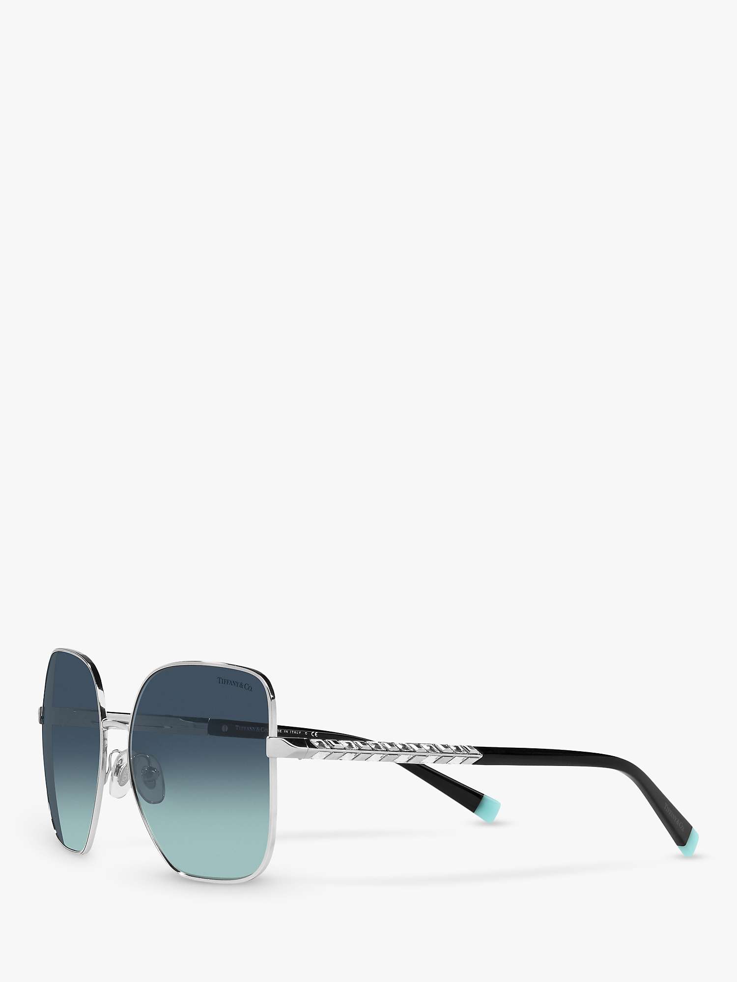 Buy Tiffany & Co TF3078 Women's Square Sunglasses, Silver/Blue Gradient Online at johnlewis.com