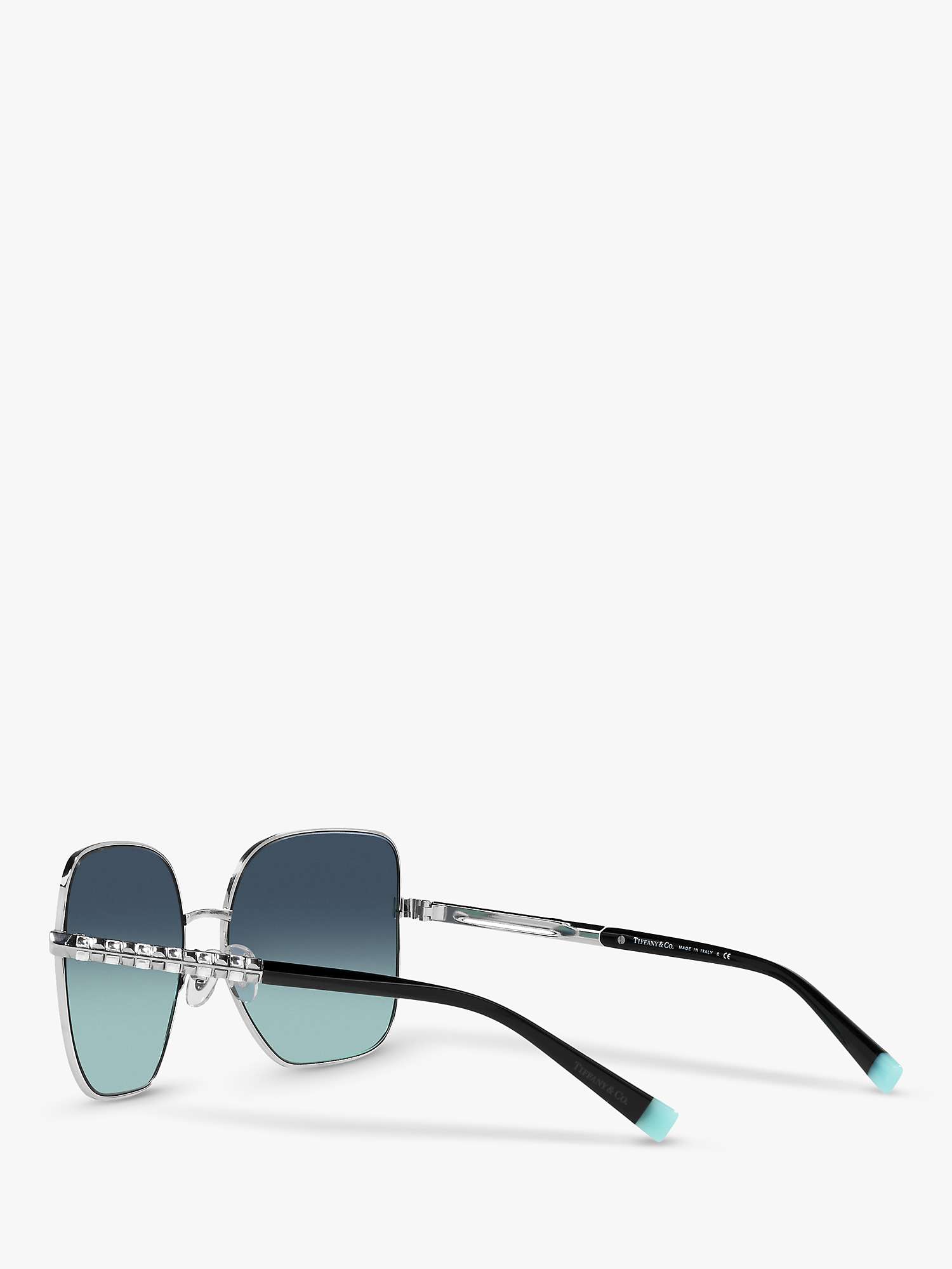 Buy Tiffany & Co TF3078 Women's Square Sunglasses, Silver/Blue Gradient Online at johnlewis.com