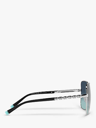 Tiffany & Co TF3078 Women's Square Sunglasses, Silver/Blue Gradient