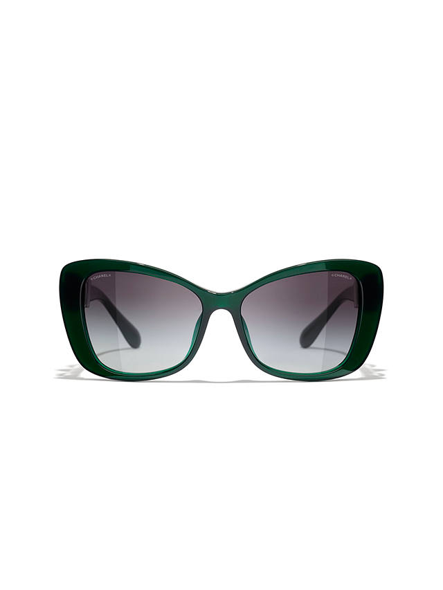 CHANEL Cat Eye Sunglasses CH5445H Dark Green/Grey Gradient at John ...