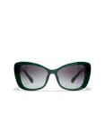 CHANEL Cat Eye Sunglasses CH5445H Dark Green/Grey Gradient