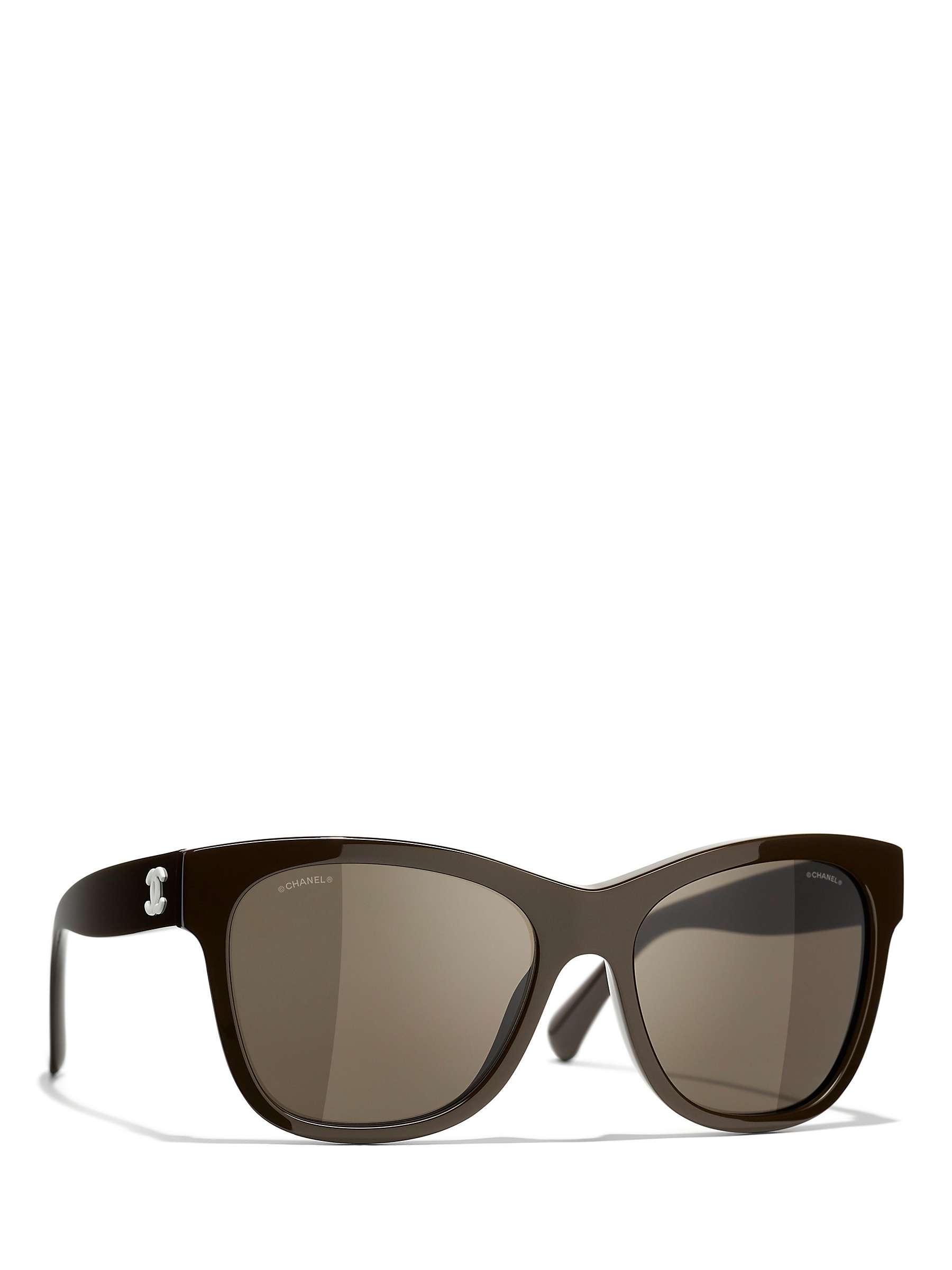 Buy CHANEL Square Sunglasses CH5380 Brown Online at johnlewis.com