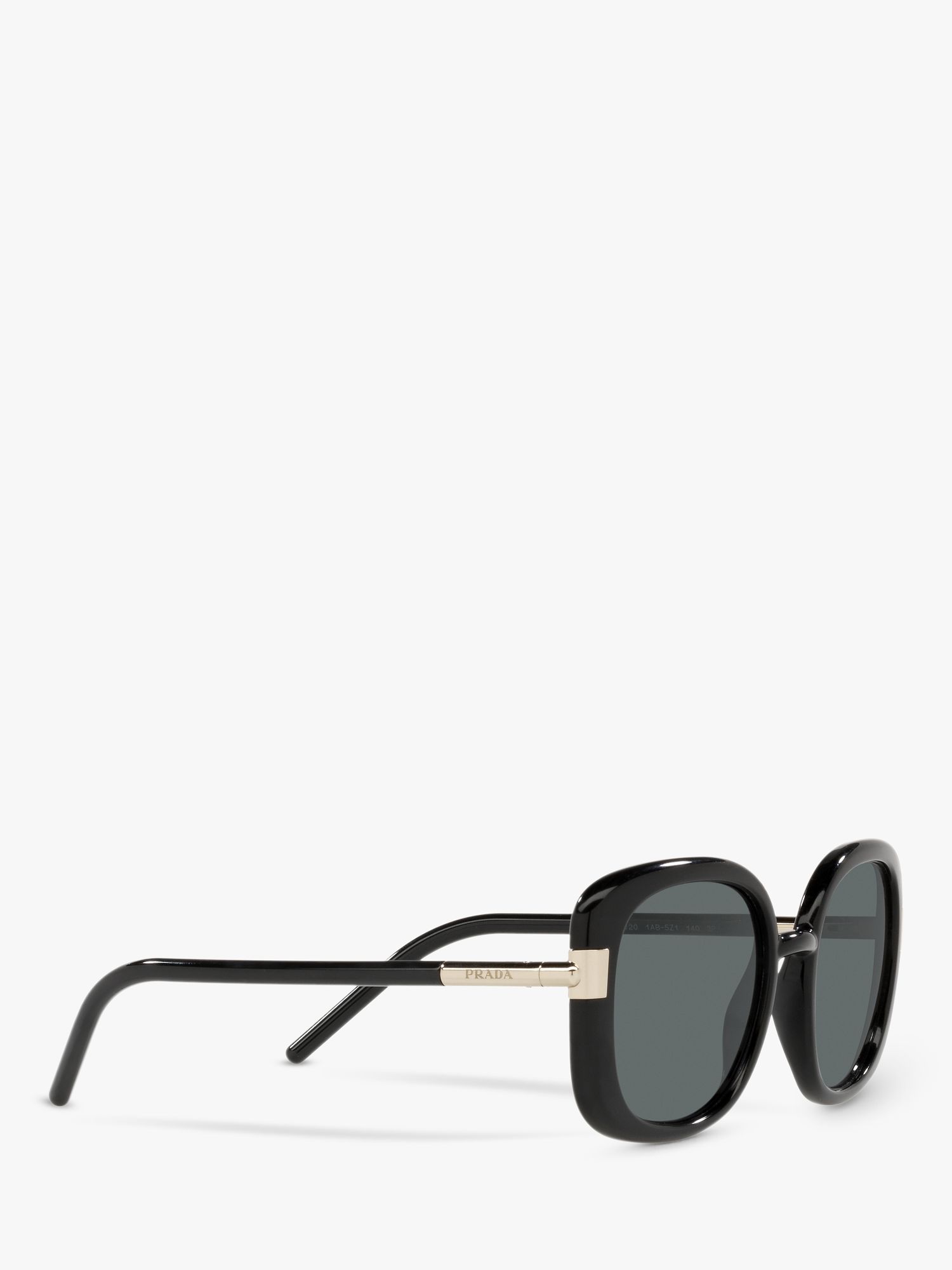 Prada PR 04WS Women's Polarised Oversized Round Sunglasses, Black at John  Lewis & Partners