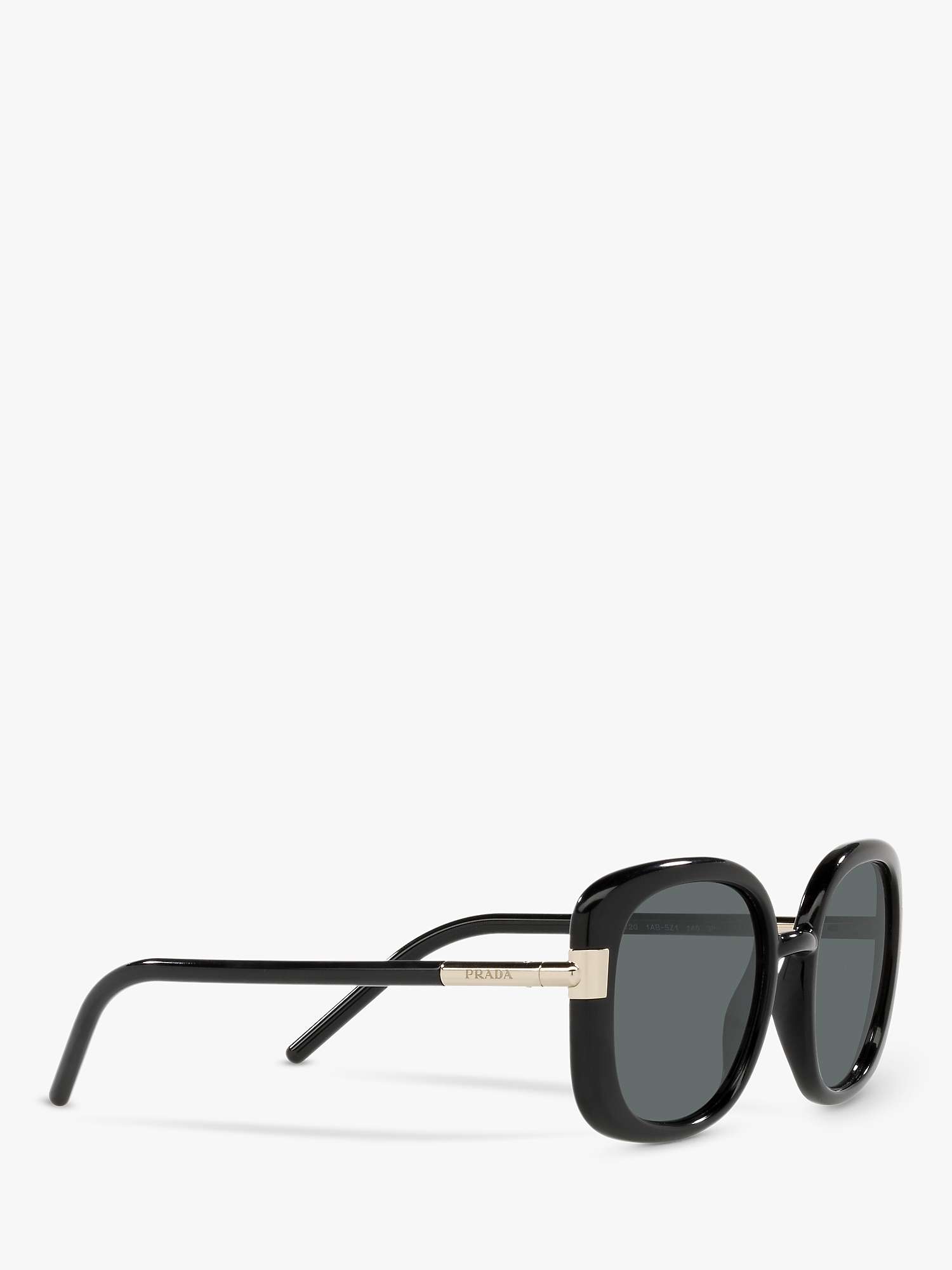 Buy Prada PR 04WS Women's Polarised Oversized Round Sunglasses, Black Online at johnlewis.com