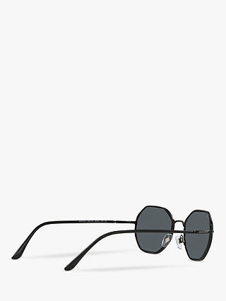 Giorgio Armani AR6112J Men's Rectangular Sunglasses, Black/Grey