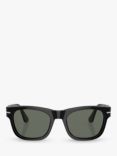 Persol PO3269S Unisex Polarised D-Frame Sunglasses, Black/Grey