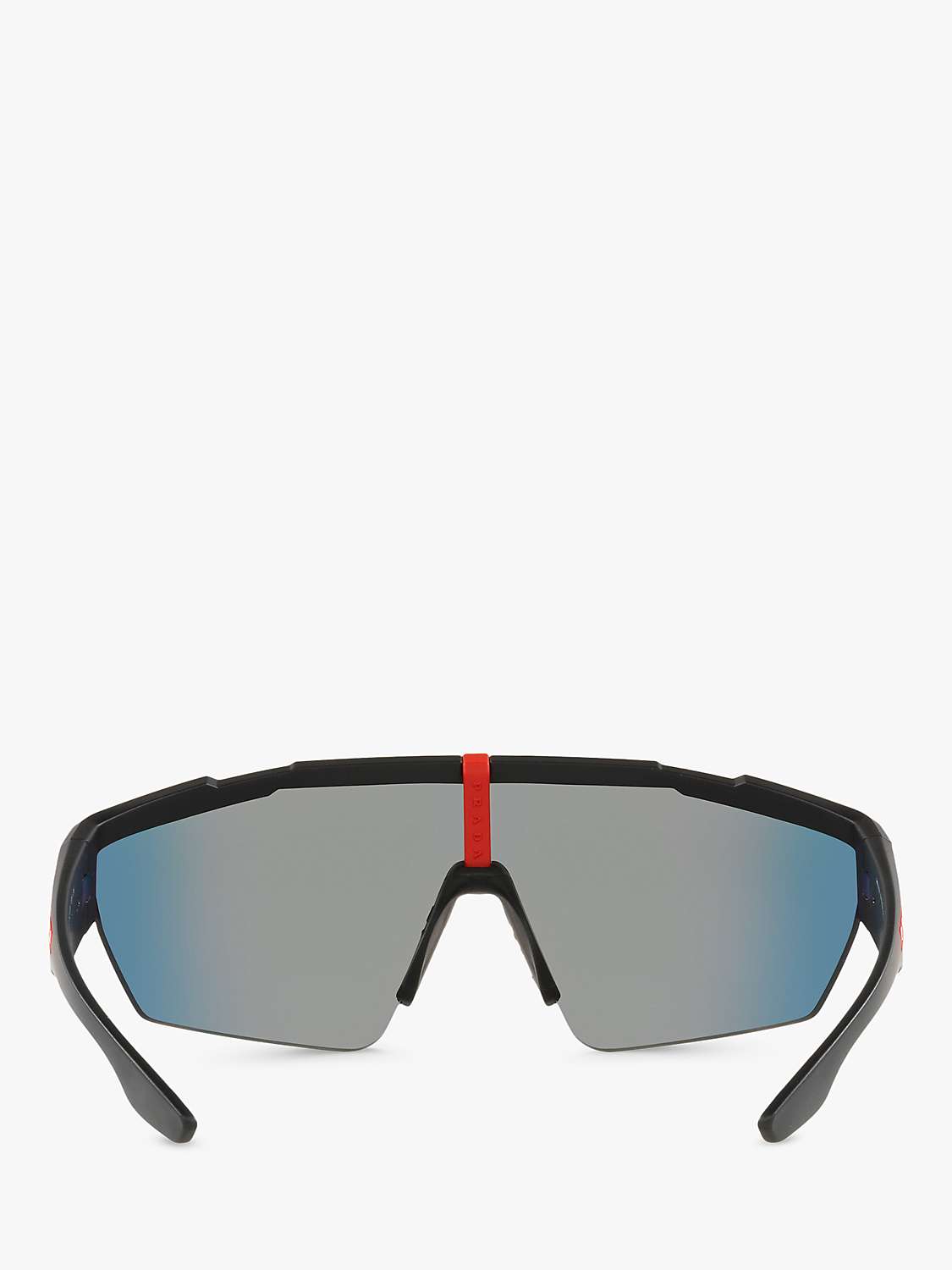 Buy Prada Linea Rossa PS 03XS Men's Wrap Sunglasses, Black Rubber/Blue Online at johnlewis.com