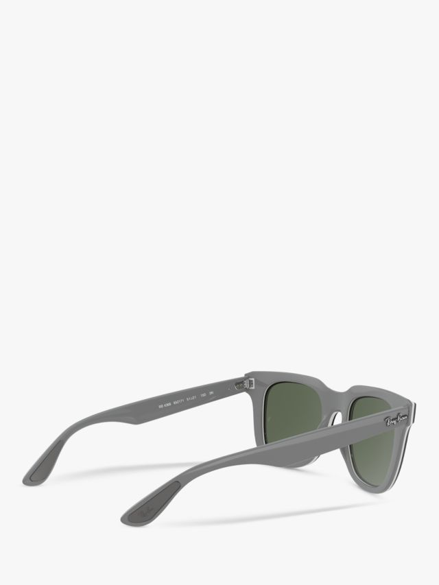 Ray-Ban RB4368 Unisex Square Sunglasses, Black/White/Grey